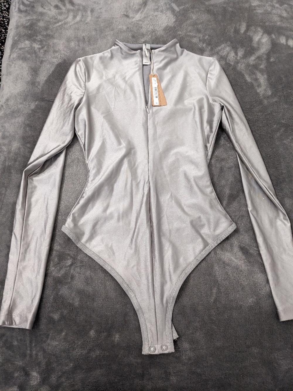 NWT Skims Disco Long Sleeve Thong Bodysuit - Size Small